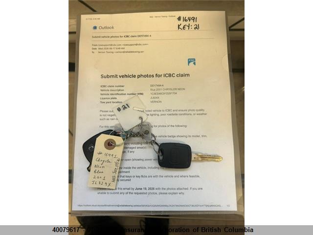 Продажа на аукционе авто 2001 Chrysler Neon, vin: 1C3ES46C91D291704, номер лота: 40079617