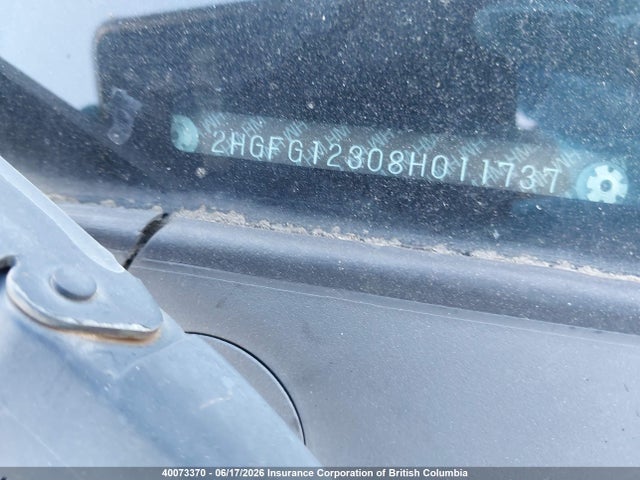 2008 Honda Civic Dx-g მანქანა იყიდება აუქციონზე, vin: 2HGFG12308H011737, აუქციონის ნომერი: 40073370