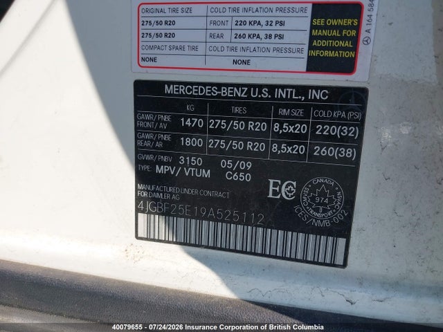Продажа на аукционе авто 2009 Mercedes-benz Gl 320 Bluetec 4matic, vin: 4JGBF25E19A525112, номер лота: 40079655