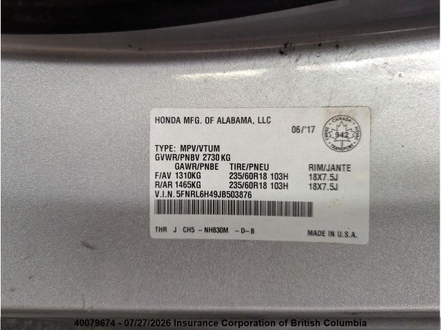 Honda ODYSSEY EX 2018 5FNRL6H49JB503876 Image 21