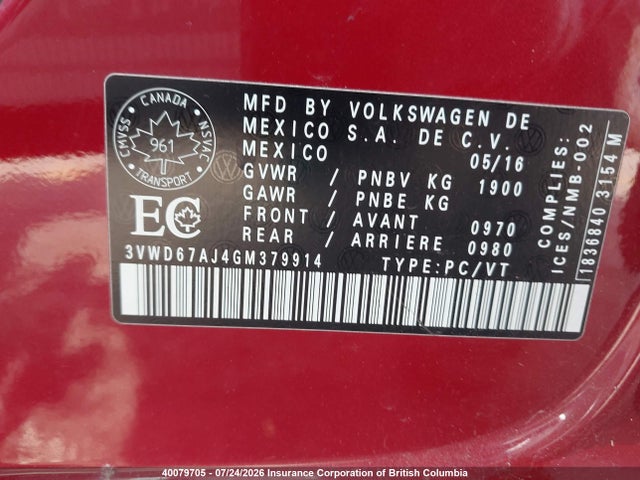 Volkswagen Jetta 2016 3VWD67AJ4GM379914 Image 9