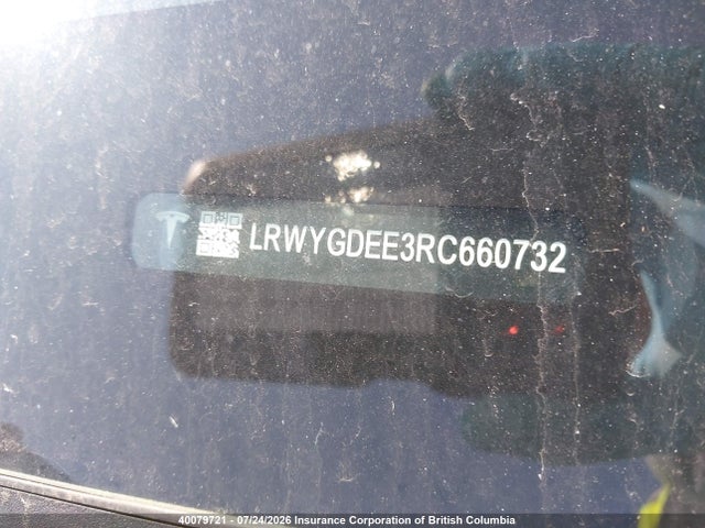 Продаж на аукціоні авто 2024 Tesla Model Y Long Range, vin: LRWYGDEE3RC660732, номер лоту: 40079721