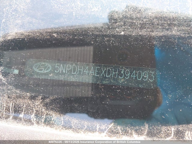 Продаж на аукціоні авто 2013 Hyundai Elantra Gls/limited, vin: 5NPDH4AEXDH394093, номер лоту: 40076325