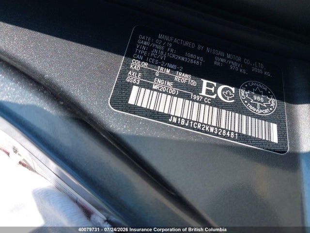 Auction sale of the 2019 Nissan Qashqai S/sl/sv, vin: JN1BJ1CR2KW328481, lot number: 40079731