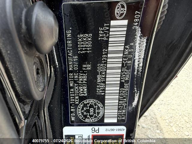 Toyota Camry 2016 4T1BF1FK4GU213912 Image 13