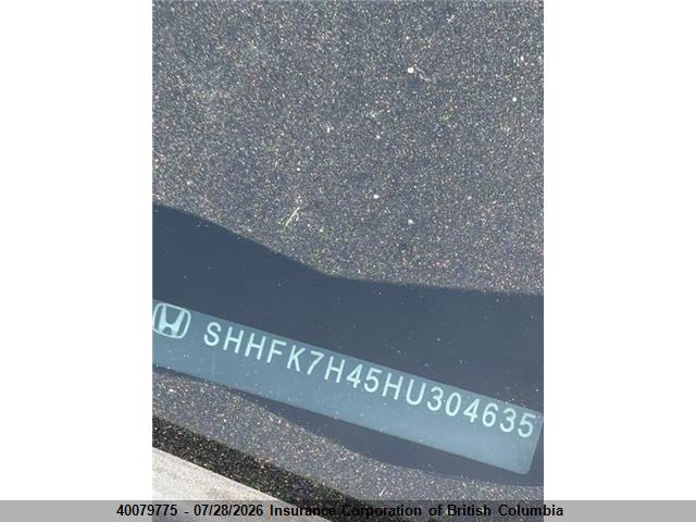 2017 Honda Civic მანქანა იყიდება აუქციონზე, vin: SHHFK7H45HU304635, აუქციონის ნომერი: 40079775