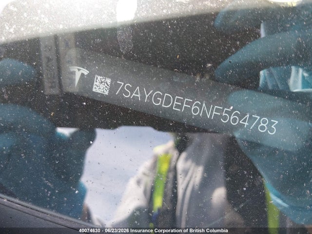 Aukcja sprzedaży 2022 Tesla Model Y, vin: 7SAYGDEF6NF564783, numer aukcji: 40074630