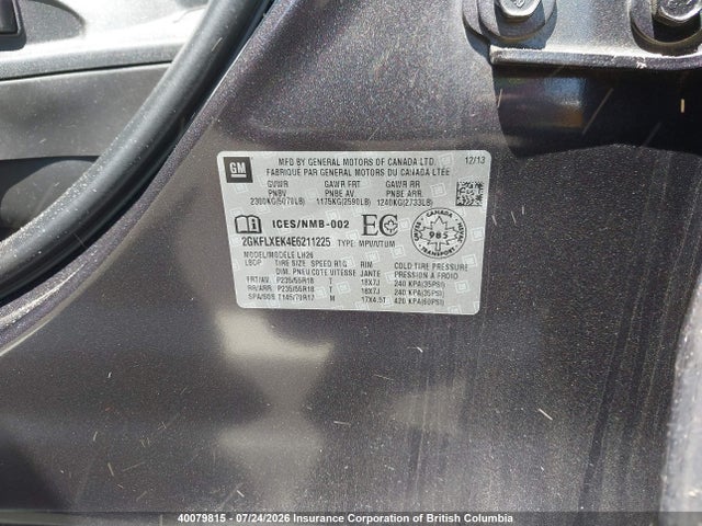Aukcja sprzedaży 2014 Gmc Terrain Slt, vin: 2GKFLXEK4E6211225, numer aukcji: 40079815
