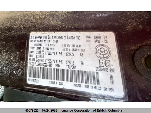 Продаж на аукціоні авто 2004 Dodge Ram 3500 Slt/laramie, vin: 3D7LU38C04G224037, номер лоту: 40079820