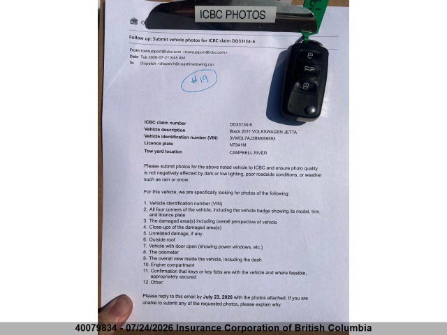 Продаж на аукціоні авто 2011 Volkswagen Jetta, vin: 3VWDL7AJ3BM069593, номер лоту: 40079834