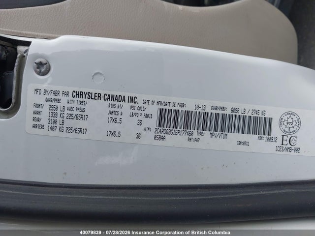 Aukcja sprzedaży 2014 Dodge Grand Caravan Se, vin: 2C4RDGBG1ER177460, numer aukcji: 40079839