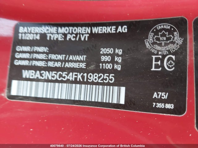 Продаж на аукціоні авто 2015 Bmw 428i, vin: WBA3N5C54FK198255, номер лоту: 40079840