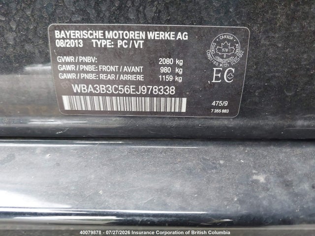Aukcja sprzedaży 2014 Bmw 328i, vin: WBA3B3C56EJ978338, numer aukcji: 40079878