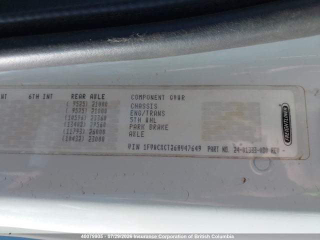 Продажа на аукционе авто 2006 Freightliner M2 106 Medium Duty, vin: 1FVACXCT26HV47649, номер лота: 40079905