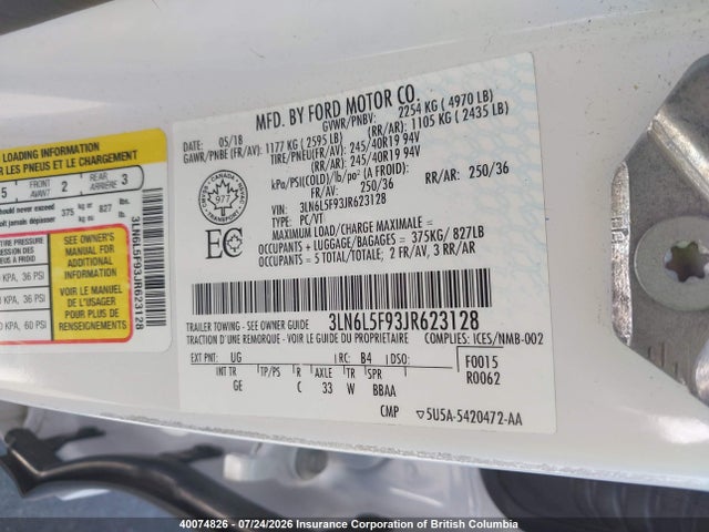 Lincoln Mkz Reserve 2018 3LN6L5F93JR623128 Image 9