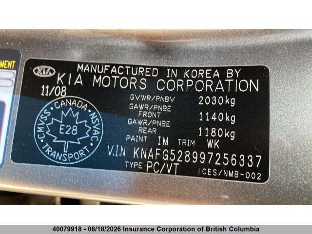 Продаж на аукціоні авто 2009 Kia Rondo, vin: KNAFG528997256337, номер лоту: 40079918