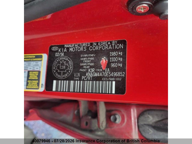 Aukcja sprzedaży 2014 Kia Optima Lx, vin: KNAGM4A70E5496852, numer aukcji: 40079946