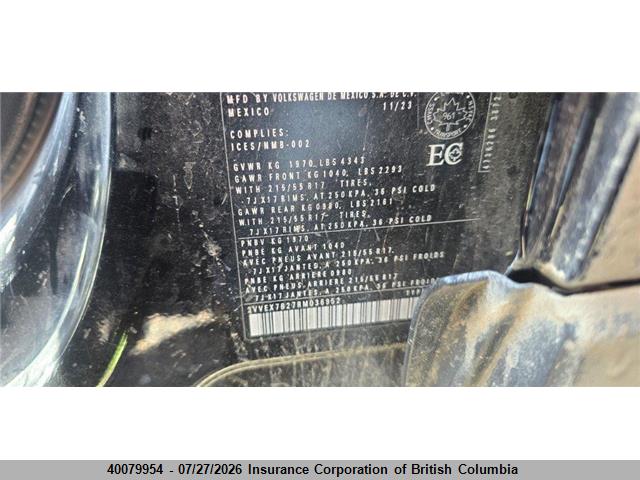 Продаж на аукціоні авто 2024 Volkswagen Taos, vin: 3VVEX7B27RM036952, номер лоту: 40079954