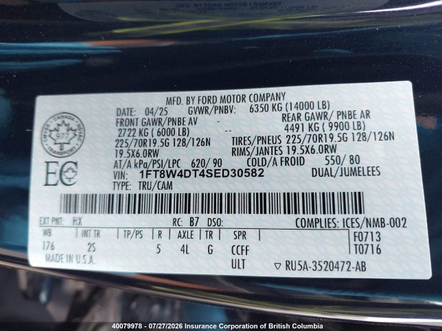 Ford F SERIES 2025 1FT8W4DT4SED30582 Image 9