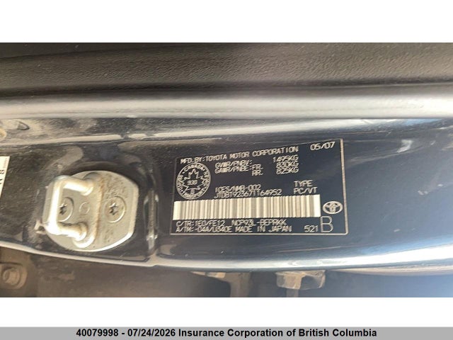 Aukcja sprzedaży 2007 Toyota Yaris, vin: JTDBT923671164952, numer aukcji: 40079998