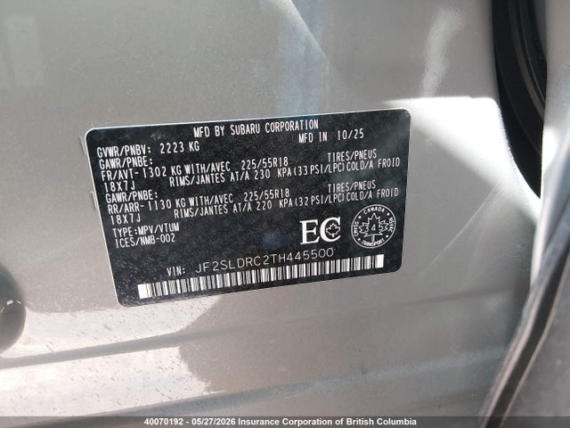 Subaru Forester Limited 2026 JF2SLDRC2TH445500 Image 9