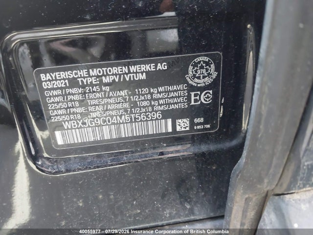 Продаж на аукціоні авто 2021 Bmw X1 Xdrive28i, vin: WBXJG9C04M5T56396, номер лоту: 40055977