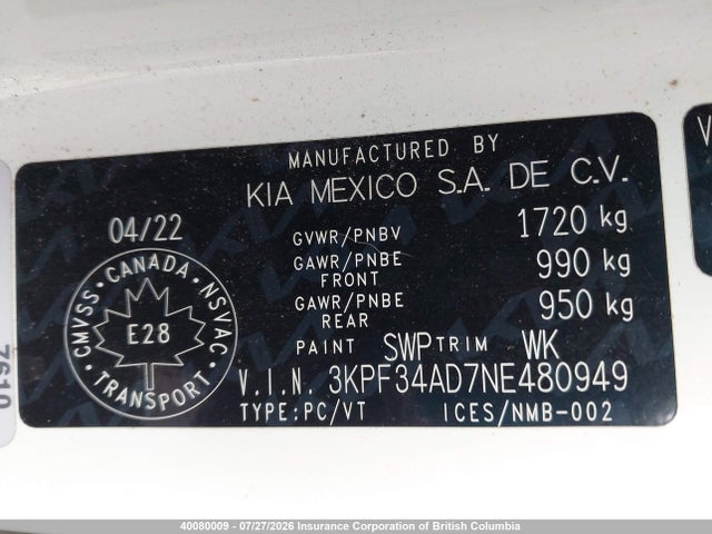 KIA Forte 2022 3KPF34AD7NE480949 Image 9