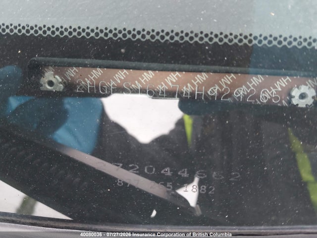 2004 Honda Civic მანქანა იყიდება აუქციონზე, vin: 2HGES16474H929265, აუქციონის ნომერი: 40080036