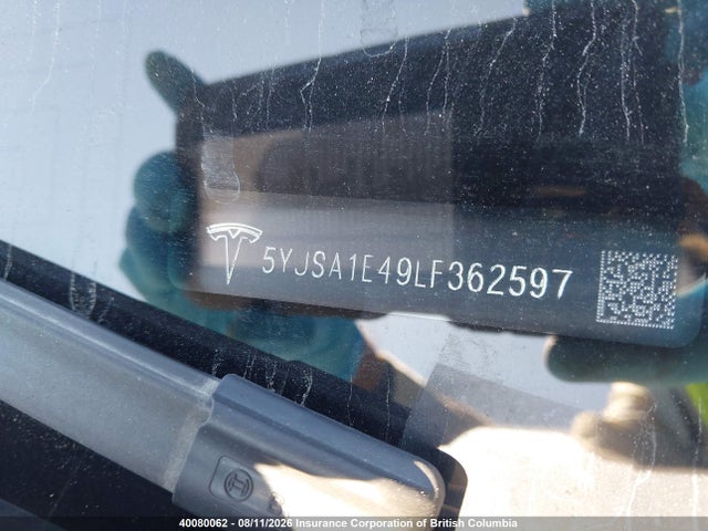 Auction sale of the 2020 Tesla Model S, vin: 5YJSA1E49LF362597, lot number: 40080062