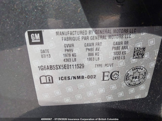 Cadillac ATS 2014 1G6AB5SX5E0111529 Image 9