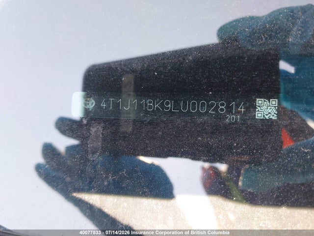 Продаж на аукціоні авто 2020 Toyota Camry Se, vin: 4T1J11BK9LU002814, номер лоту: 40077833