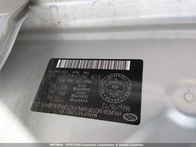 40076604 :رقم المزاد ، 5NPDH4AE4DH179261 vin ، 2013 Hyundai Elantra Gls/limited مزاد بيع