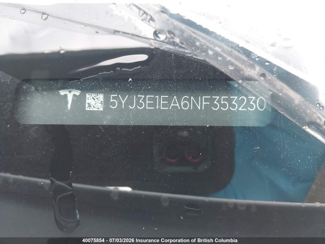 Продаж на аукціоні авто 2022 Tesla Model 3, vin: 5YJ3E1EA6NF353230, номер лоту: 40075854