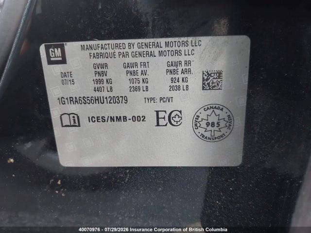 Chevrolet VOLT LT 2017 1G1RA6S56HU120379 Image 9