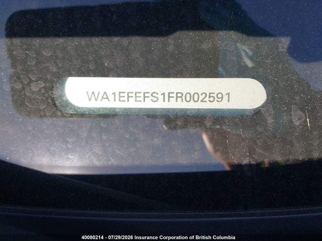 40080214 :رقم المزاد ، WA1EFEFS1FR002591 vin ، 2015 Audi Q3 مزاد بيع