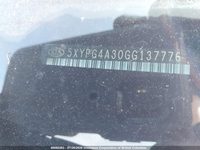 Aukcja sprzedaży 2016 Kia Sorento 2.4l Lx, vin: 5XYPG4A30GG137776, numer aukcji: 40080263