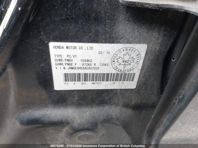 Продаж на аукціоні авто 2010 Honda Fit Lx, vin: JHMGE8H59AC802835, номер лоту: 40076290