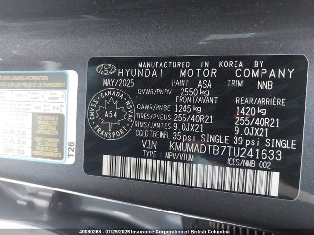 40080268 :رقم المزاد ، KMUMADTB7TU241633 vin ، 2026 Genesis Gv70 Advanced 2.5t Awd/advanced Tech Package 2.5t Awd/prestige 2.5t Awd مزاد بيع