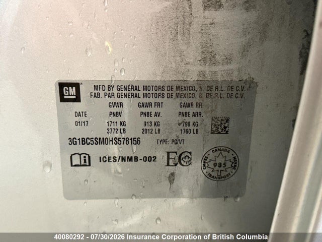 Chevrolet Cruze 2017 3G1BC5SM0HS578156 Image 11