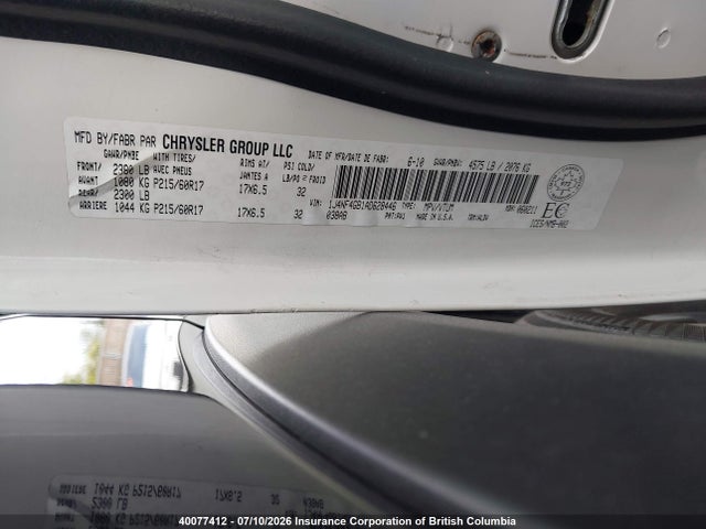 40077412 :رقم المزاد ، 1J4NF4GB1AD628446 vin ، 2010 Jeep Patriot Limited مزاد بيع
