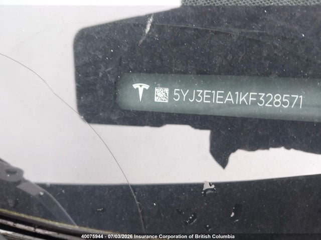 Tesla MODEL 3 2019 5YJ3E1EA1KF328571 Image 9