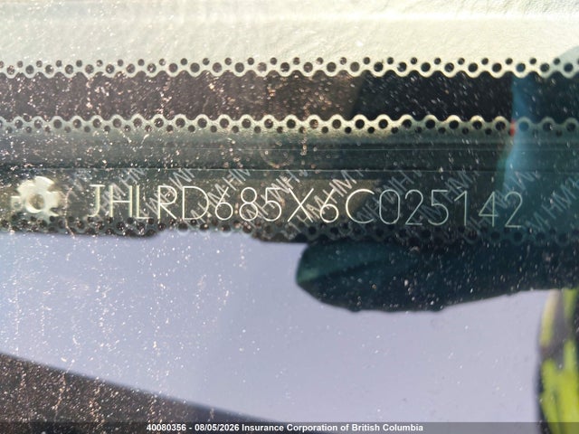 40080356 :رقم المزاد ، JHLRD685X6C025142 vin ، 2006 Honda Cr-v مزاد بيع