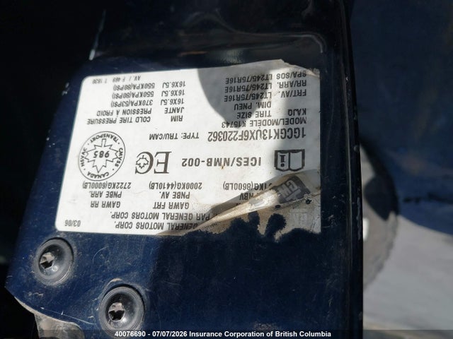 Продажа на аукционе авто 2006 Chevrolet Silverado K1500 Heavy Duty, vin: 1GCGK13UX6F220362, номер лота: 40076690