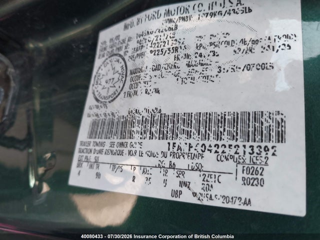 Aukcja sprzedaży 2002 Ford Mustang, vin: 1FAFP40422F213392, numer aukcji: 40080433