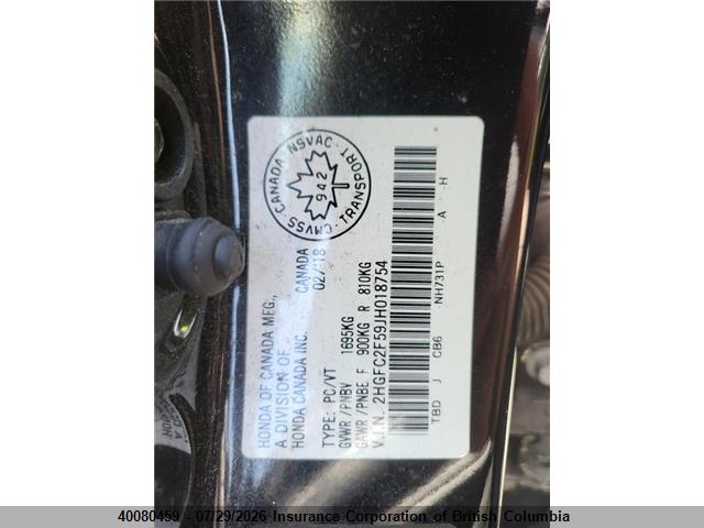 Honda Civic 2018 2HGFC2F59JH018754 Image 16
