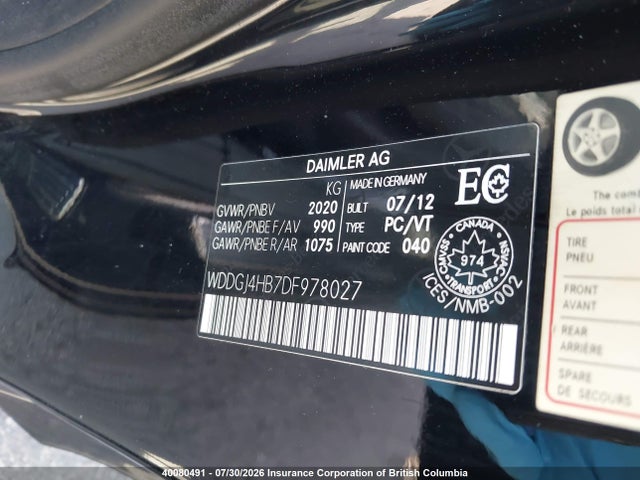 Aukcja sprzedaży 2013 Mercedes-benz C 250, vin: WDDGJ4HB7DF978027, numer aukcji: 40080491