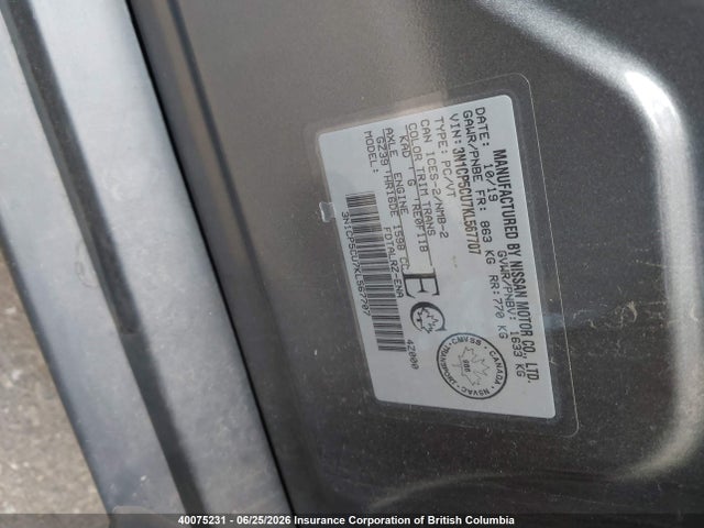 3N1CP5CU7KL567707 Nissan Kicks S/sr/sv