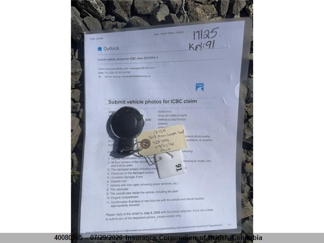 2013 Mini Cooper მანქანა იყიდება აუქციონზე, vin: WMWSU3C58DT547931, აუქციონის ნომერი: 40080565