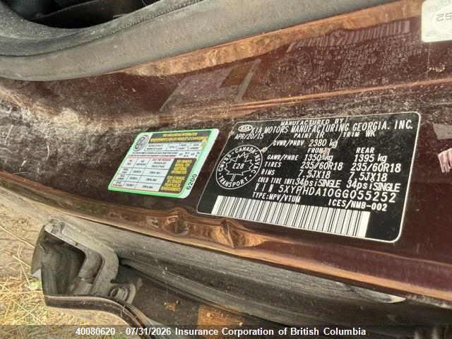 KIA SORENTO EX 2016 5XYPHDA10GG055252 Image 19