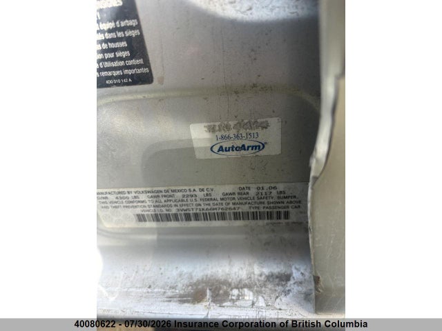 Продаж на аукціоні авто 2006 Volkswagen Jetta, vin: 3VWST71K66M762647, номер лоту: 40080622